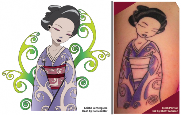 Geisha Centerpiece Flash & Partial